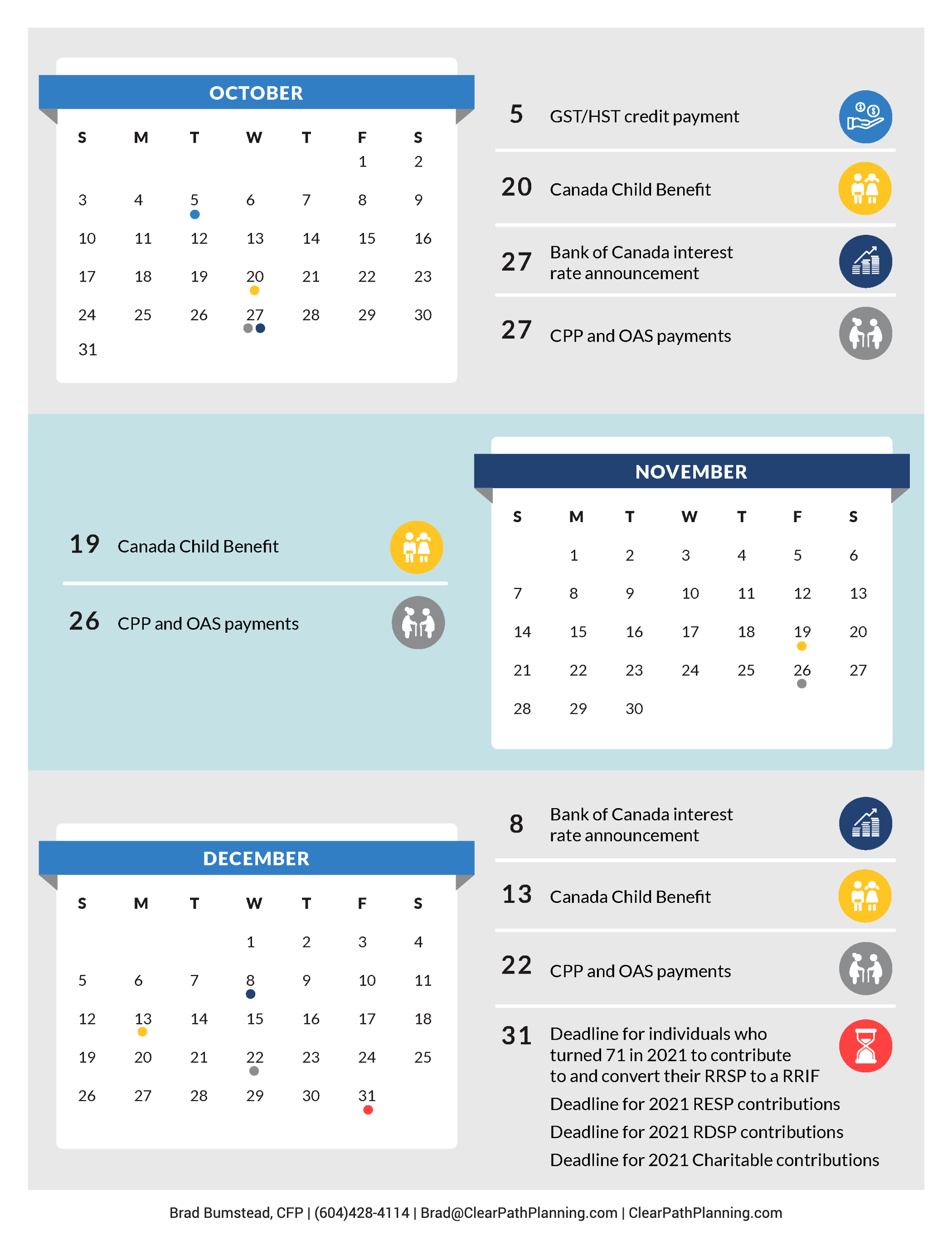 2021 Financial Calendar Clear Path Financial Planners